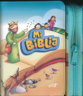 "Mi Biblia" version infantil de bolsillo SIN Indices-Forro Imitacion Piel con Cierre