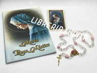 Nuevo!!! SET Maria Rosa Mistica: Libro, Rosario de Cristal, Estampa & Estuche}