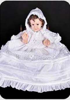 Vestido de bebé niña con cubrepañal blanco jesusito. Dadati - Moda infantil