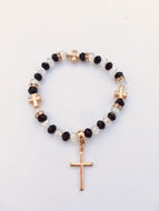 Pulsera de Cristal Blanco y Negro