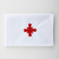 Purificador Para Comulgar GRANDE 12" x 18"~Cruz Griega color Rojo