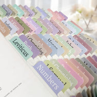 ENGLISH Laminated and Repositionable Bible Tabs, Bible Stickers