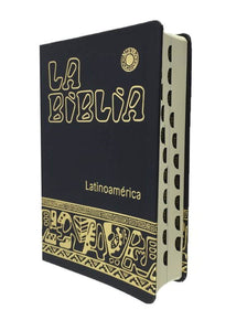 Biblia Latinoamericana Tamaño Mediano Imitacion piel con Indices~Negro