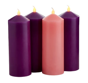 Flameless Led Advent Pillar Candle Set