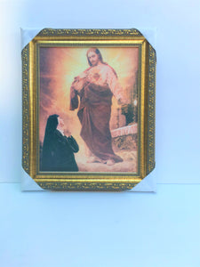 Cuadro Sagrado Corazon & Sta. Maria Margarita Alacoque 8"x10"