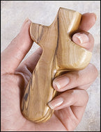 Olive Wood Hand Cross - Pocket Size