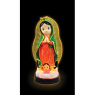 Estatua Virgen de Guadalupe con Luz de Noche {Lampara} 12"