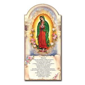 PLAQUE WOOD WALL OUR LADY OF GUADALUPE 8"